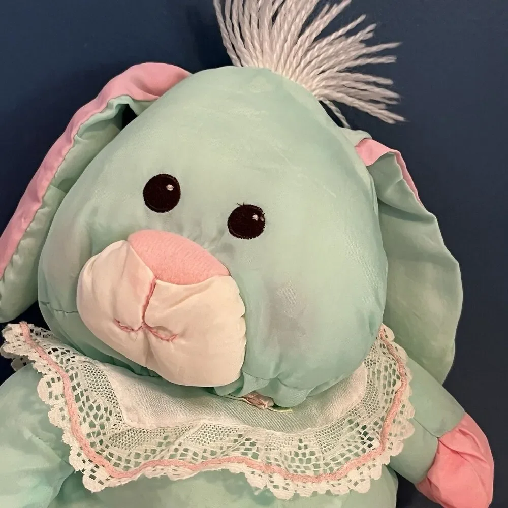 Fisher Price Puffalumps Bunny Rabbit Mint Green Pink 8022 Lace 10